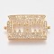 Brass Micro Pave Cubic Zirconia Links, Clear, Blade, Golden, 15x26x2mm, Hole: 1mm