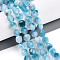 Dyed Natural White Jade Beads Strands, Two Tone, Faceted, Star Cut Round Beads, Light Sky Blue, 7~8x6~7.5x6~7.5mm, Hole: 1mm, about 48~49pcs/strand, 14.17~15.35''(36~39cm)