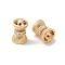 Brass Micro Pave Cubic Zirconia Beads, Cadmium Free & Nickel Free & Lead Free, Real 18K Gold Plated, 9x7mm, Hole: 1.2mm