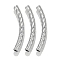 304 Stainless Steel Curved Tube Beads, Stainless Steel Color, 37x4mm, Hole: 2.5mm.