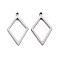Non-Tarnish 304 Stainless Steel Pendants, Laser Cut, Rhombus, Stainless Steel Color, 20x12x1mm, Hole: 1mm