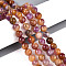 Dyed Natural White Jade Beads Strands, Round, Faceted, Peru, 8mm, Hole: 0.9mm, about 49~50pcs/strand, 37~38cm