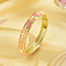 Golden Alloy Enamel Bangle, Arrow Pattern, Moccasin, No Size