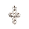 Non-Tarnish 304 Stainless Steel Pendant Rhinestone Settings, Religion Cross, Stainless Steel Color, Fit For 2mm Rhinestone, 15.5x9.5x2mm, Hole: 1.2mm