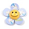 Opaque Printed Acrylic Big Pendants, Flower, Light Steel Blue, 50.5x52.5x14.5mm, Hole: 1.8mm