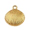 Marine Animal 304 Stainless Steel Pendants, Shell Shape Charms, Golden, 16x15x2mm, Hole: 1.9mm