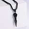 Retro Punk Hip-hop Stainless Steel Dagger Shaped Pendant Necklaces for Men, Black