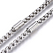 Tarnish Resistant 304 Stainless Steel Box Chains, Unwelded, Stainless Steel Color, 3.5~8.5x4~5mm