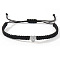 304 Stainless Steel Heart with Letter Bead Braided Bead Bracelets, Adjustable Nylon Cord Braided Bracelets for Couple Friendship, Platinum, Letter D