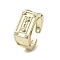 Brass with Cubic Zirconia Adjustable Rings, Cadmium Free & Nickel Free & Lead Free, Tape, Real 18K Gold Plated, Inner Diameter: 18mm