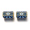 Brass Enamel Pendants, Long-Lasting Plated, Real 18K Gold Plated, Hexagon & Evil Eye, Royal Blue, 22x14x13mm, Hole: 7x7mm