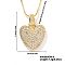 Elegant Brass Micro Pave Clear Cubic Zirconia 3D Initial Necklaces, Perfect Gift for Her, Golden, Heart, 15.75 inch(40cm)