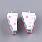 Handmade Polymer Clay Pendants, with Iron Findings, Cake, Platinum, Colorful, 24~27x12~15x12~14mm, Hole: 2mm