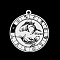 Non-Tarnish 201 Stainless Steel Pendants, Laser Engraved Pattern, Flat Round with Constellation, Pisces, 33x30x1mm, Hole: 2mm