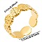 Geometric Flower Pattern 304 Stainless Steel Open Cuff Ring for Unisex, Golden