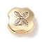 Rack Plating Brass Glass Pendants, Clear, Circumference, Real 18K Gold Plated, 15x15x7.5mm, Hole: 3x5mm