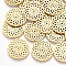 201 Stainless Steel Filigree Joiners Links, Laser Cut Links, Flat Round, Golden, 20x1mm