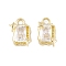 Brass Micro Pave Clear Cubic Zirconia Pendants, Cadmium Free & Nickel Free & Lead Free, Long-Lasting Plated, Rectangle with Star Charms, Real 14K Gold Plated, 11.5x8x3.5mm, Hole: 1.5mm