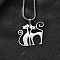 304 Stainless Steel Pendant Necklaces, with Box Chain and Manual Polishing Pendants, Cat Shape, Stainless Steel Color, 17.72 inch(45cm)