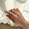 304 Stainless Steel Rings for Women, Stainless Steel Color, US Size 7(17.3mm)