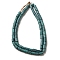Handmade Nepalese Lampwork Beads, Column with Stripe, Turquoise, 6~14x5~8mm, Hole: 1.4~3mm, about 52~78pcs/strand, 25.59~25.98''(65~66cm)