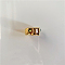 Square Alloy Resin Finger Rings, Golden, Dark Salmon, US Size 7(17.3mm)
