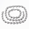 Tarnish Resistant 201 Stainless Steel Jewelry Sets, Coffee Bean Chain Necklaces and Bracelets, with Lobster Claw Clasps, Oval, Stainless Steel Color, 23.6 inch(60cm)