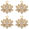 8Pcs Brass Micro Pave Cubic Zirconia Charms, Lotus Charm, Real 18K Gold Plated, Clear, 13x13x2mm, Hole: 1mm
