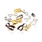 Brass Pinch Bails, Ice Pick Pinch Bails for Pendant Making, Mixed Style, Mixed Color, 7~19.5x2.8~5x3~4mm, Hole: 5~6x3~4mm, Pin: 0.7~0.9mm