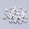 Acrylic Horizontal Hole Letter Beads, Cube, White, Letter F, Size: about 6mm wide, 6mm long, 6mm high, about hole: about 3.2mm, about 2600pcs/500g