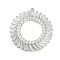 Brass Micro Pave Cubic Zirconia with Glass Pendants, Cadmium Free & Nickel Free & Lead Free, Round Charms, Platinum, 32.5x30x3.5mm, Hole: 1.4mm