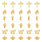 30Pcs 6 Styles Alloy Pendants, Bird & Dragonfly & Horse & Bee & Goldfish Charms, Matte Gold Color, 14.5~21.5x8.5~18.5x3~5.5mm, Hole: 1.2~2mm, about 5pcs/style