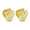 Textured Heart Rack Plating Brass Hoop Earrings, Cadmium Free & Lead Free, Real 18K Gold Plated, 15x16x15mm