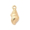 Brass Pendants, Cadmium Free & Nickel Free & Lead Free, Real 18K Gold Plated, Shell Shape, 17x7x3mm, Hole: 1.8mm