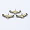 Brass Micro Pave Cubic Zirconia Pendants, Lead Free & Nickel Free & Cadmium Free, Eagle, Antique Silver & Antique Golden, 13x27x2mm, Hole: 3mm
