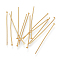 304 Stainless Steel Flat Head Pins, Golden, 40x0.7mm, Head: 1.6mm