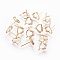 Brass Stud Earring Findings, with Loop, Cubic Zirconia, Heart, Nickel Free, Real 18K Gold Plated, 11x11mm, Hole: 0.8mm, Pin: 0.7mm
