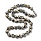 8.5mm Round Natural Dalmatian Jasper Beaded Necklaces, with Stainless Steel Lobster Claw Clasps, 17.32 inch(44cm), Beads: 8.5mm