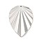 Non-Tarnish 304 Stainless Steel Big Pendants, Leaf Charms, Stainless Steel Color, 58x42x3mm, Hole: 1.8mm