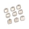 Iron Ribbon Crimp Ends, Platinum, 6x7mm, hole: 2mm