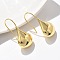 Teardrop Brass Dangle Earrings, Cadmium Free & Lead Free, Rack Plating, Real 18K Gold Plated, 39x19mm