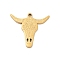 Ion Plating(IP) 316 Surgical Stainless Steel Pendants, Nickel Free, Cattle Head Charm, Real 18K Gold Plated, 18x20x1.5mm, Hole: 1.4mm