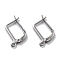 304 Stainless Steel Hoop Earring Findings, Latch Back, Stainless Steel Color, 18 Gauge, 17.2x12mm, Pin: 1mm