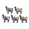 Alloy Pendants, Cadmium Free & Lead Free, Alpaca, Rainbow Color, 25x23.5x3mm, Hole: 2mm