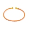 Braided Carbon Steel Wire Bracelet Making, with Golden Plated Brass End Caps, Coral, 0.25cm, Inner Diameter: 2-3/8 inch(6.1cm)