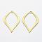 Brass Pendants, Lead Free & Cadmium Free & Nickel Free, Leaf, Raw(Unplated), 35.5x23x1mm, Hole: 2mm