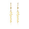 Simple Stainless Steel Mama Dangle Earrings for Mother's Day, Golden, 