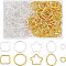 300Pcs 10 Styles Iron Open Jump Rings, Twisted Lines Rings, Mixed Shapes, Mixed Color, 7.5~18.5x7.5~18x1~2mm, 30pcs/style