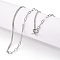 Brass Twist Chain & Paperclip Chain Necklaces, AB Chains, with OT Clasps, Real Platinum Plated, 17.87x0.08x0.04 inch(454x2x1mm)