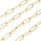 Soldered Brass Paperclip Chains, Drawn Elongated Cable Chains, Long-Lasting Plated, Real 18K Gold Plated, 14x4.5x1mm, 10m/roll